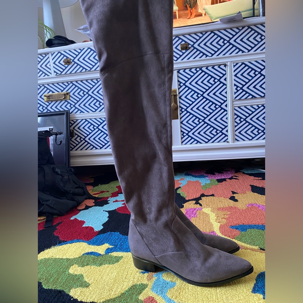 MARK FISHER GREY SUEDE OVER THE KNEE Boots
